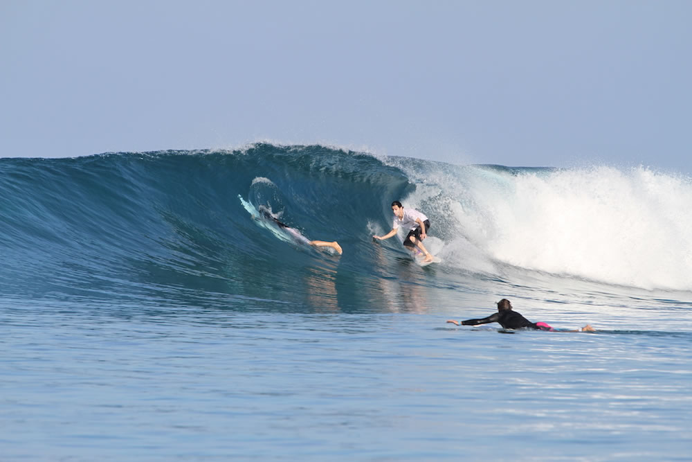 Maldives surf wave