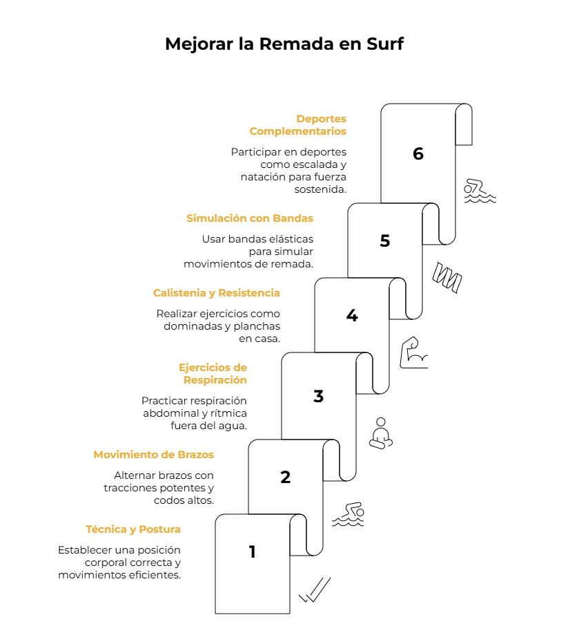 Claves para mejorar la remada en el surf
